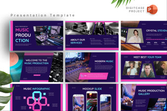 Grunge Music Production PowerPoint Template